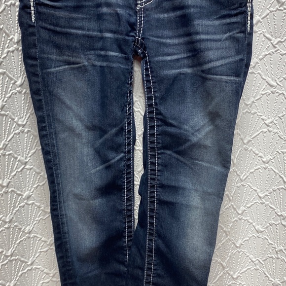 Daytrip size 12 girls Dark Blue Embellished Jeans skinny stretch comfy casual - Picture 8 of 13